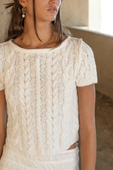 Jane Sweater Top in Ivory -