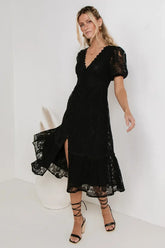 Rowan Lace Dress in Black -