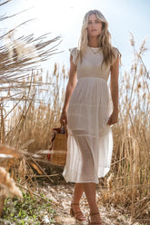 Declan Midi Dress in White -
