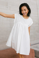 Livia Contrast Mini Dress in White -