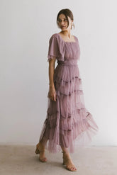 Eugena Ruffled Maxi Dress in Lavender -