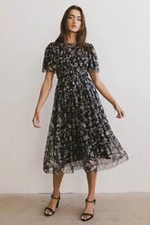 Sofia Midi Dress in Black -