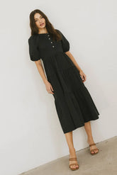 Leandra Midi Dress in Navy -