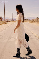 Maxene Embroidered Midi Dress -