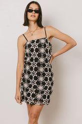 Cory Embroidered Mini Dress -