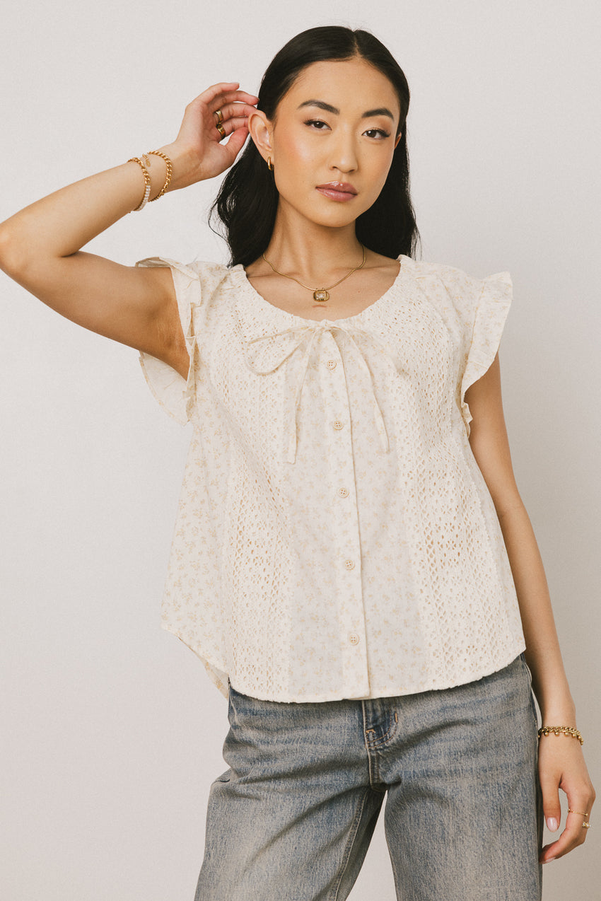 Rome Floral Blouse in Yellow -
