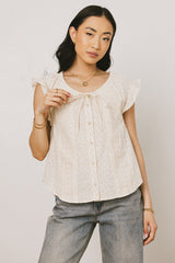 Rome Floral Blouse in Yellow -