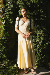 Nellie Drop Waist Maxi Dress in Yellow -