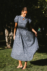 Baylor Floral Maxi Dress in Blue-