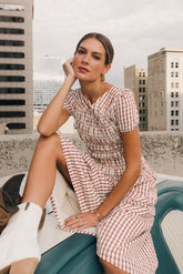 Erin Smocked Maxi Dress in Red -