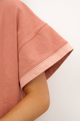 Jace Contrast Tee in Clay -
