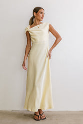 Rodney Asymmetrical Maxi Dress in Yellow -