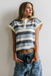 Niko Striped Top in Blue -