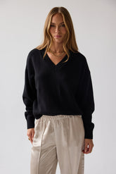Adella Knit Sweater in Black -
