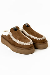 Cecily Platform Slipper in Camel -