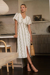 Emmy Embroidered Midi Dress -