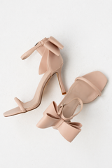 Marcel Bow Heels in Beige -