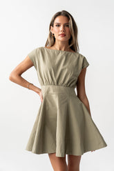 Kinzey Mini Dress in Olive -