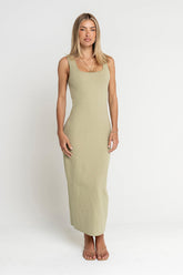 Melissa Textured Maxi Dress in Green -