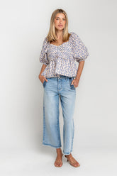Corina Cropped Wide Leg Jeans -