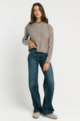Julianne Striped Cardigan in Brown