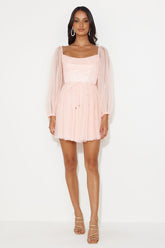Sweet Smiles Tulle Mini Dress Pink