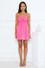 Sunset Wanderlust Strapless Mini Dress Pink