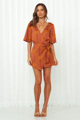 Midnight Noise Romper Rust