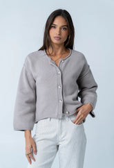 Carlie Knit Cardigan in Taupe -