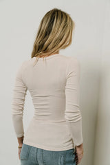 Harmony Ribbed Top in Bone -