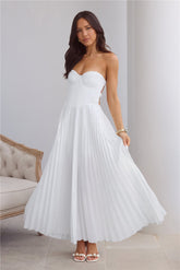 Do Not Disturb Strapless Maxi Dress White