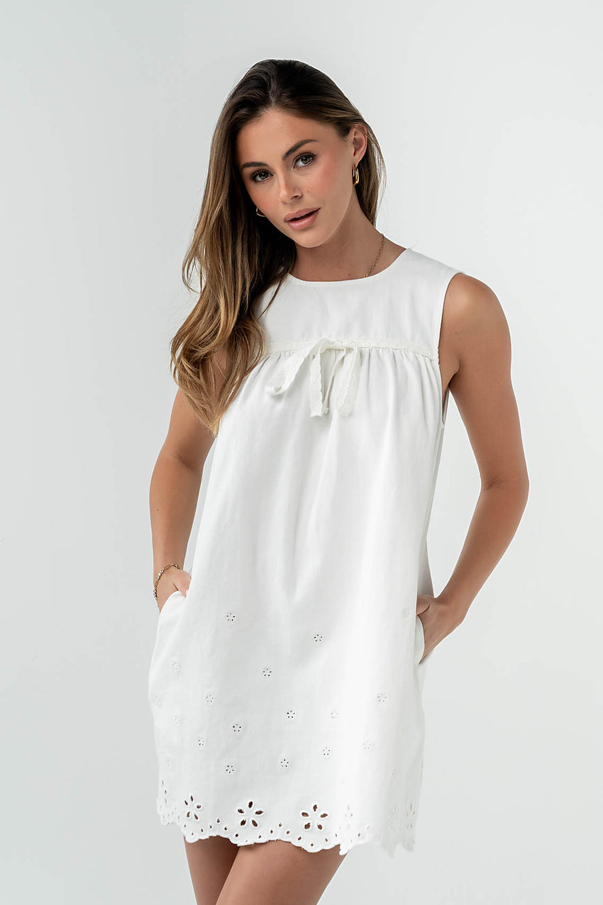 Peyton Embroidered Mini Dress - 