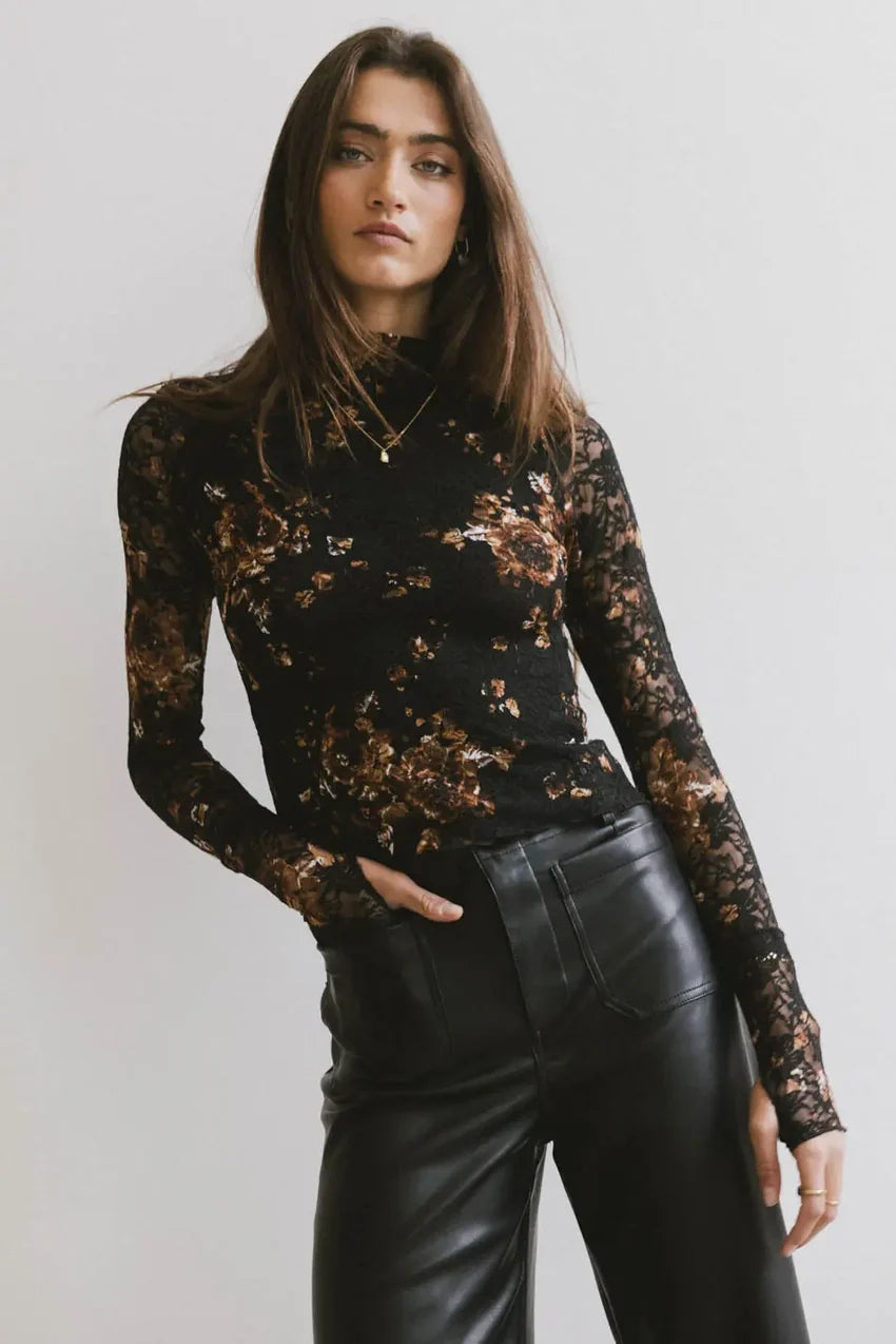 Davina Floral Lace Top - 