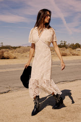 Maxene Embroidered Midi Dress -