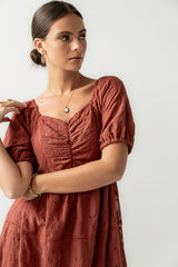Luca Embroidered Maxi Dress in Dark Berry -