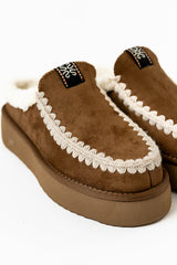 Cecily Platform Slipper in Camel -