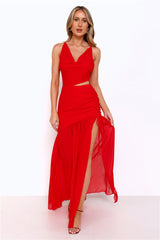Rooftop Rendezvous Maxi Dress Red