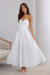 Do Not Disturb Strapless Maxi Dress White